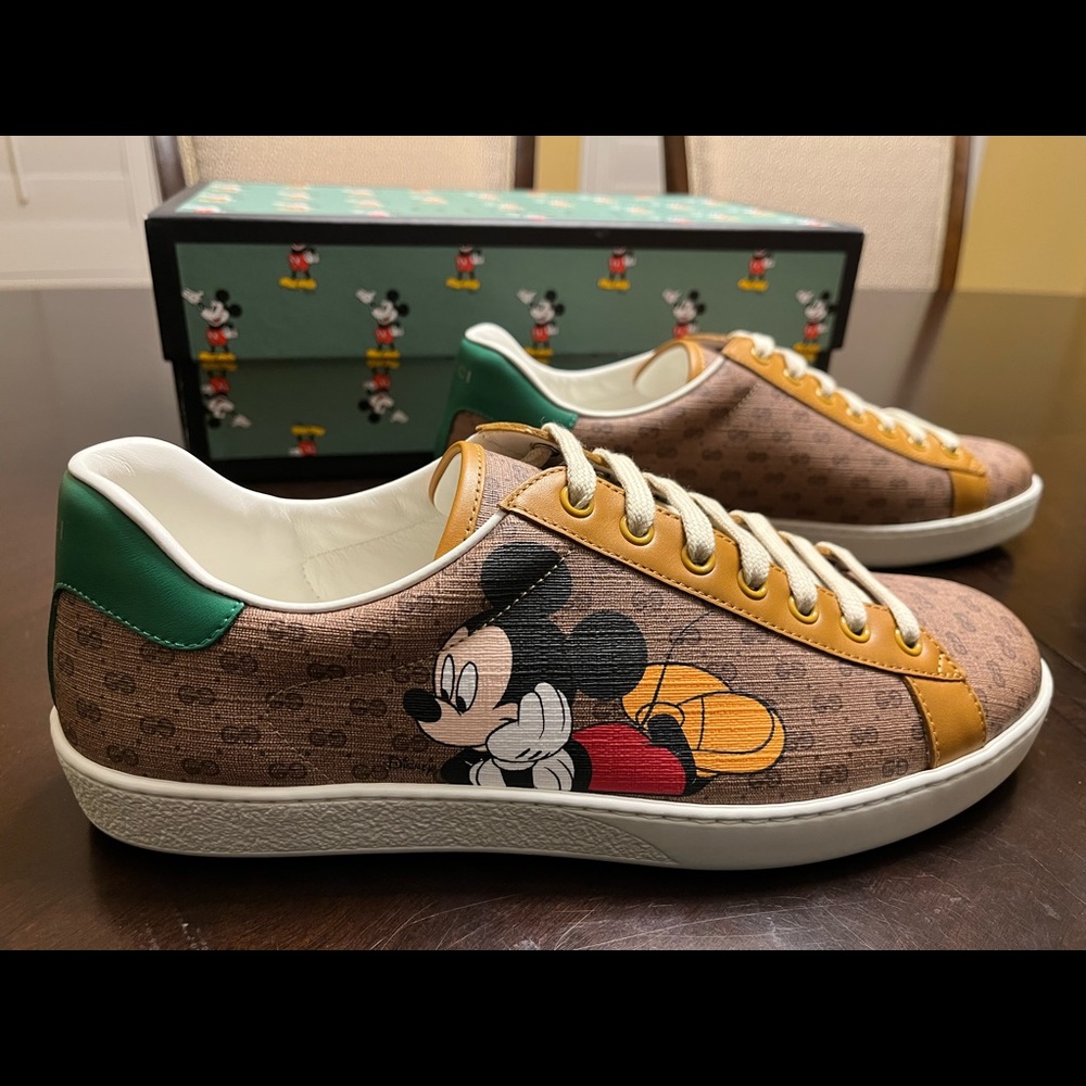 New Gucci Ace x Disney Mickey Mouse GG  Logo Sneaker Shoes Size UK 9.5 / US 10 - Picture 5 of 16